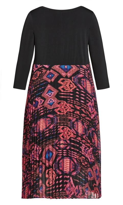Evans Black & Pink Aztec Print Wrap Dress 7