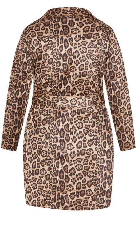Evans Brown Leopard Print Wrap Coat 8
