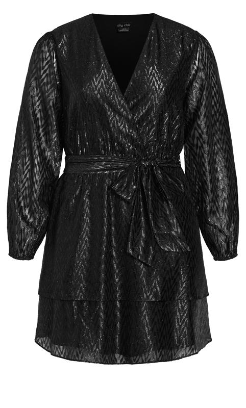 Evans Black Sequin Wrap Dress 4