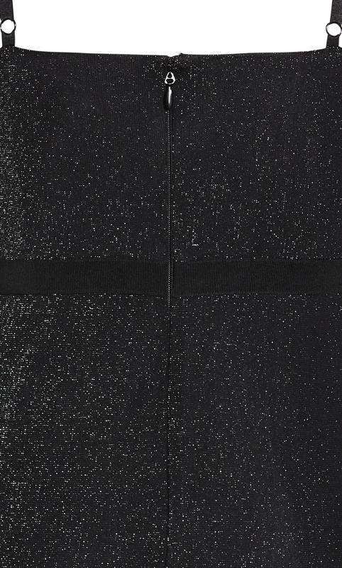 Evans Black Glitter Strap Detail Bodycon Midi Dress 7