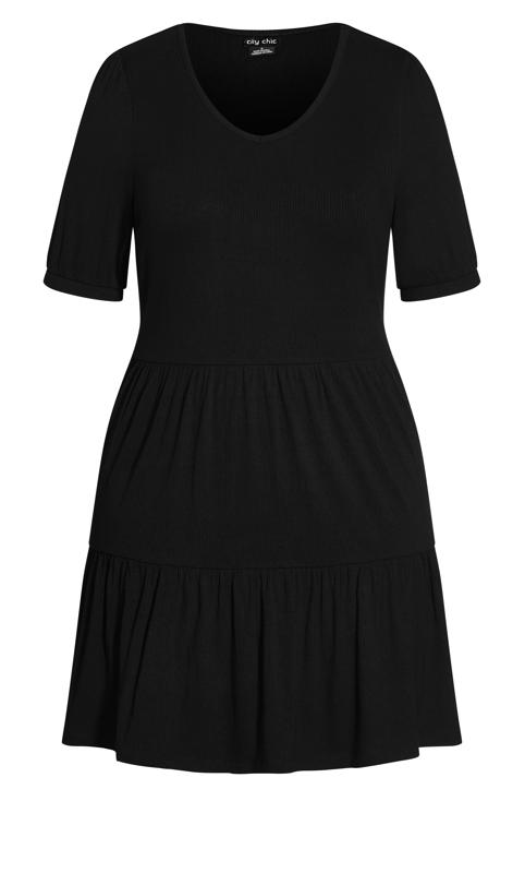 Evans Black Ribbed Jersey Dress 4