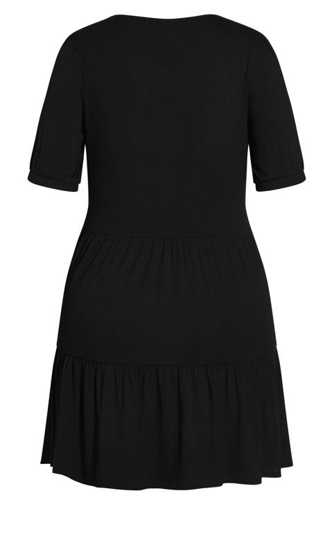 Evans Black Ribbed Jersey Dress 5