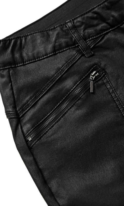 Evans Black Faux Leather Jeans 10