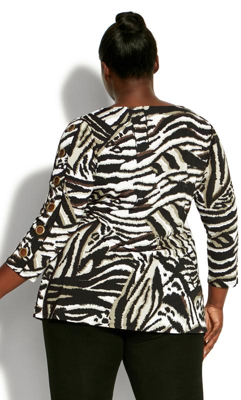 Evans Black Animal Print Top 3