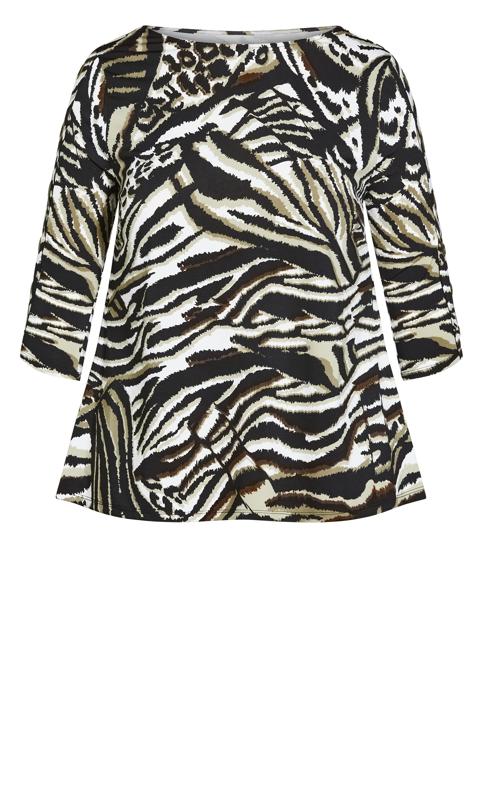 Evans Black Animal Print Top 5