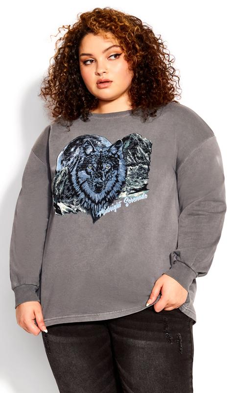 Evans Grey Wolf Graphic Sweatshirt 5