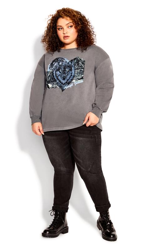 Evans Grey Wolf Graphic Sweatshirt 6