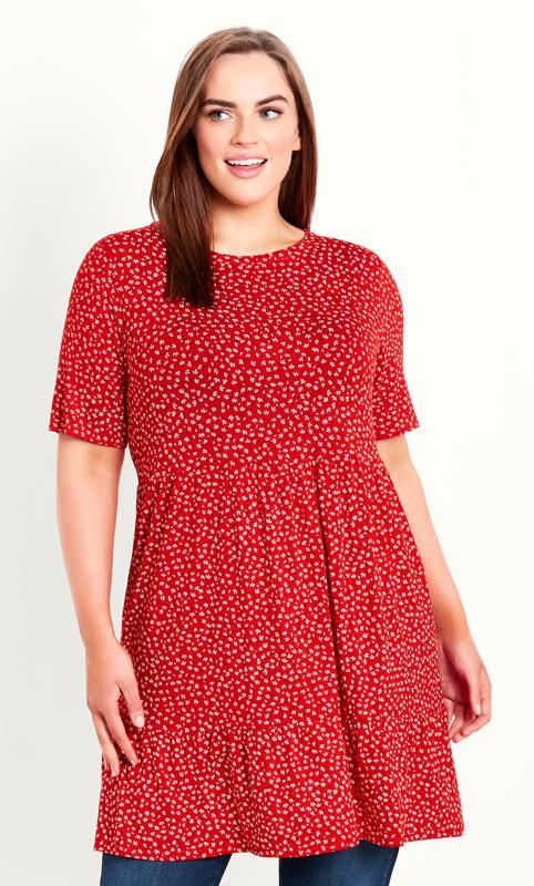 Ditsy Floral Red Tunic 2