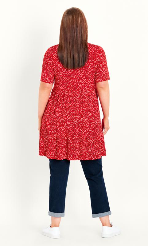 Ditsy Floral Red Tunic 4