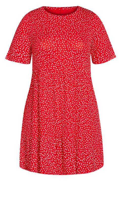 Ditsy Floral Red Tunic 5