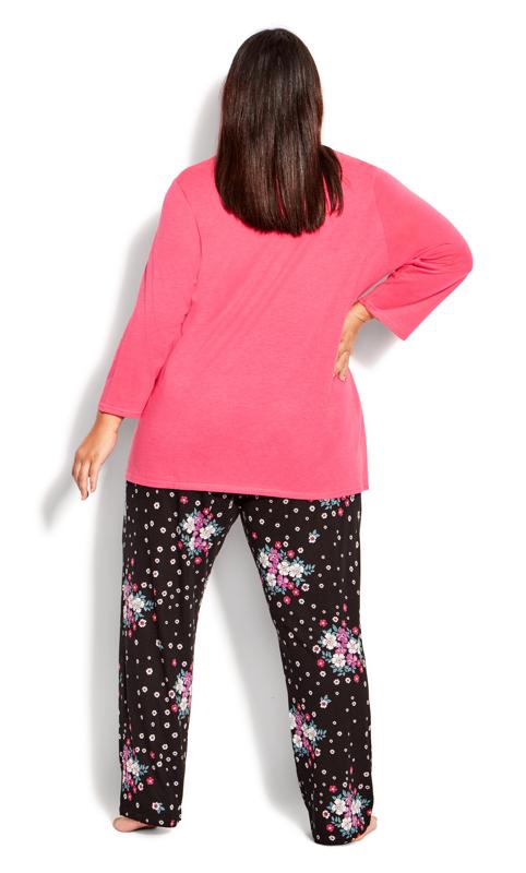 Evans Pink 'Sunday Everyday' Floral Print Pyjama Top 5