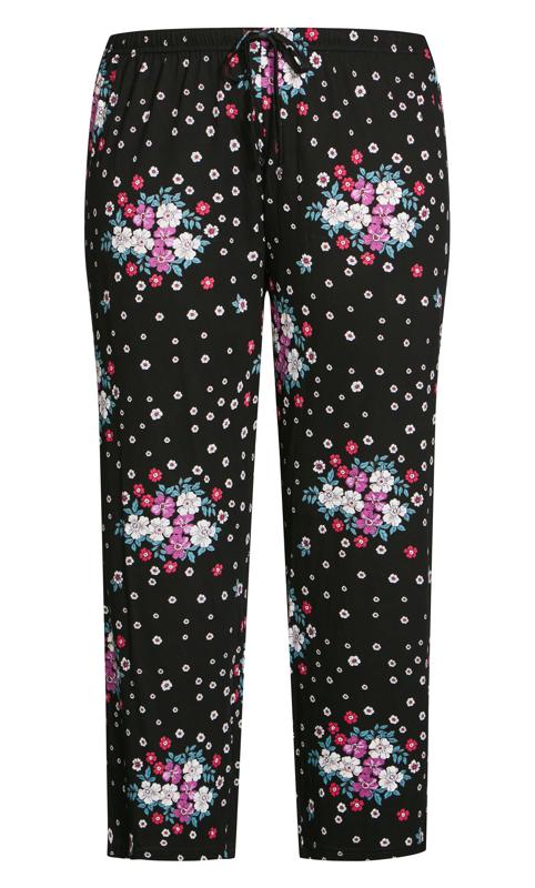 Evans Black Floral Pyjama Bottom 6