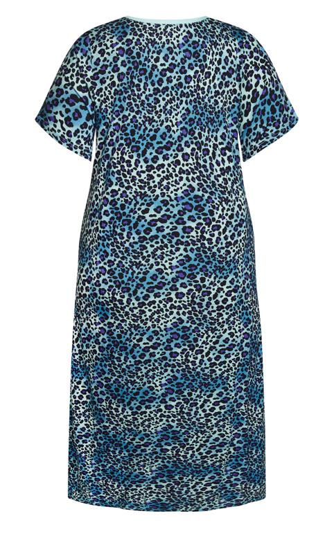 Evans Blue Print Short Sleeve Maxi Nightdress 4