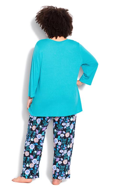 Evans Blue 'Lazy Days' Slogan Pyjama Top 4