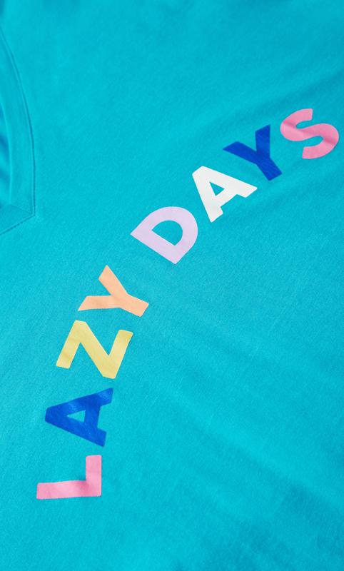 Evans Blue 'Lazy Days' Slogan Pyjama Top 7