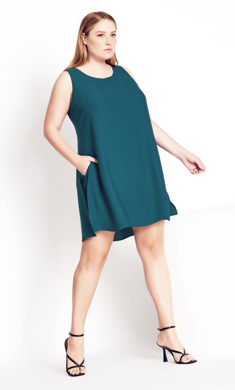 Plus Size  City Chic Blue 2 in 1 Tunic Playsuit