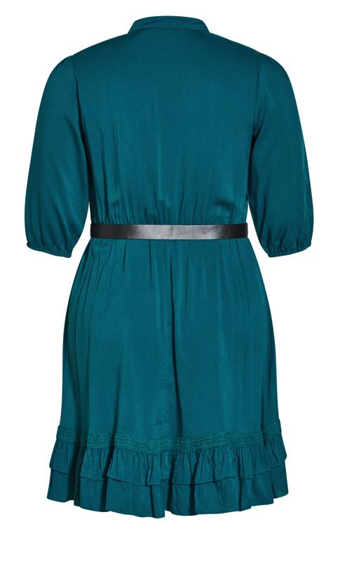 Evans Teal Green Embroidered Mini Dress 4