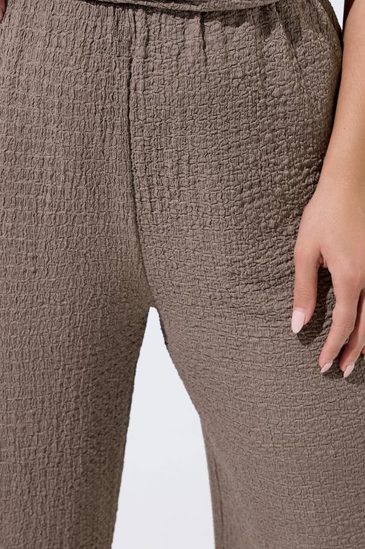 LIMITED COLLECTION Plus Size Brown Textured Trousers | Yours Clothing 5