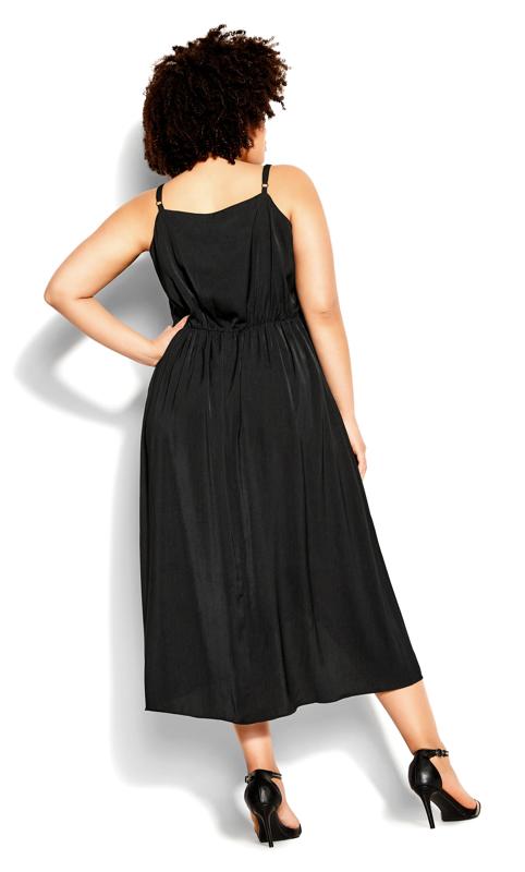 Drapey Love Black V-Neck Drape Maxi Dress 2