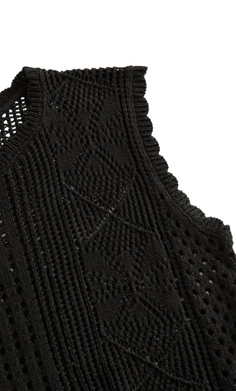 Evans Black Crochet Fringe Top 7
