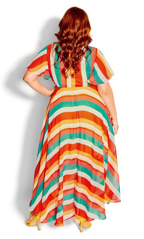 Evans Orange & Green Wrap Maxi Dress 3