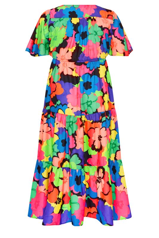 LIMITED COLLECTION Plus Size Blue & Green Floral Smock Maxi Dress | Yours Clothing 10