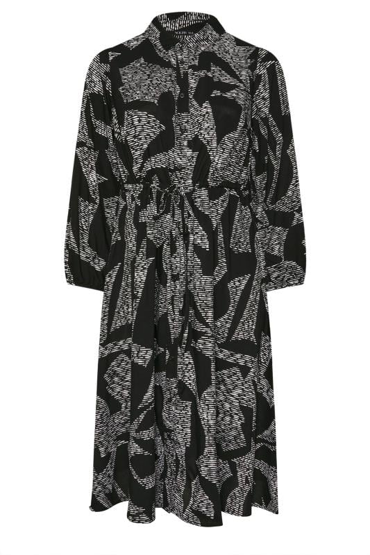 YOURS Plus Size Black Abstract Print Shirt Dress | Yours Clothing 6