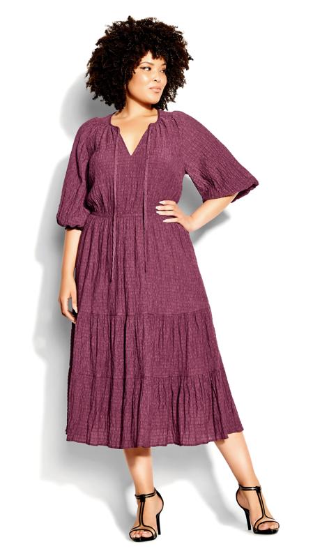 Plus Size  Evans Purple Darling Puff Dress