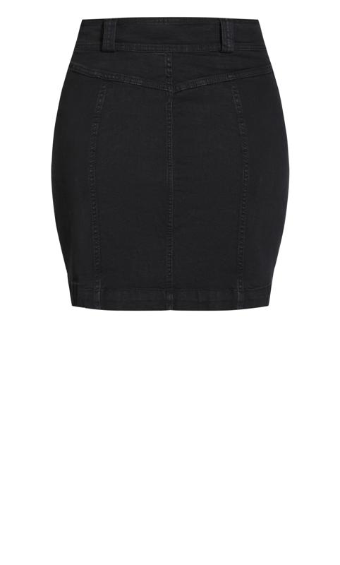 Evans Black Washed Denim Skirt 4