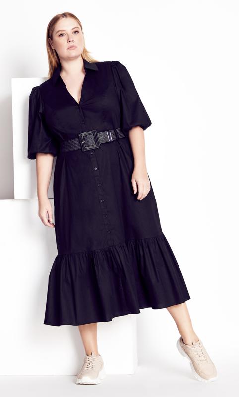 Refinity Black Shirt Midi Dress 1