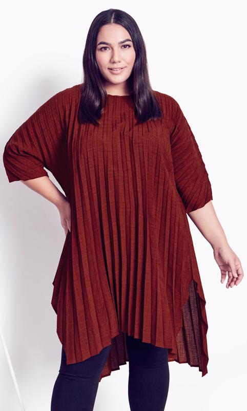 Evans Red Pleated Tunic 4