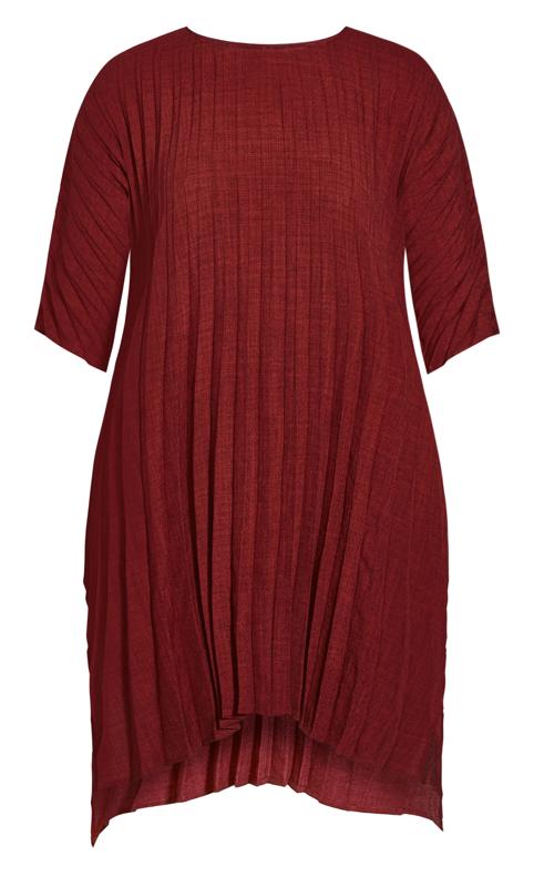 Evans Red Pleated Tunic 7