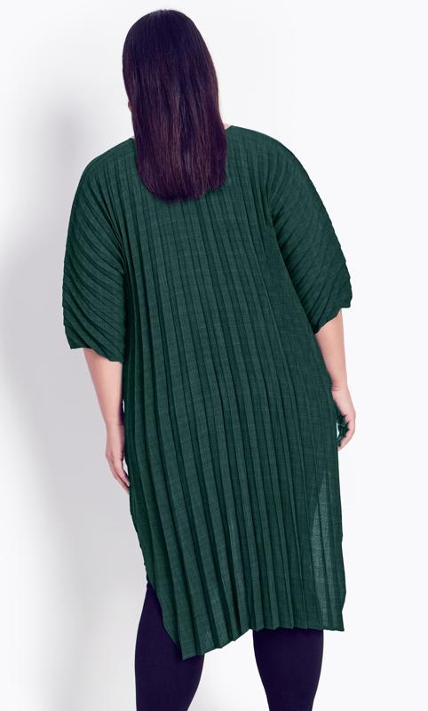 Evans Forest Green Pleated Tunic Top 3