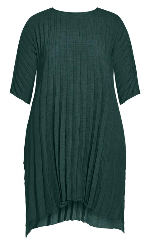 Evans Forest Green Pleated Tunic Top 5