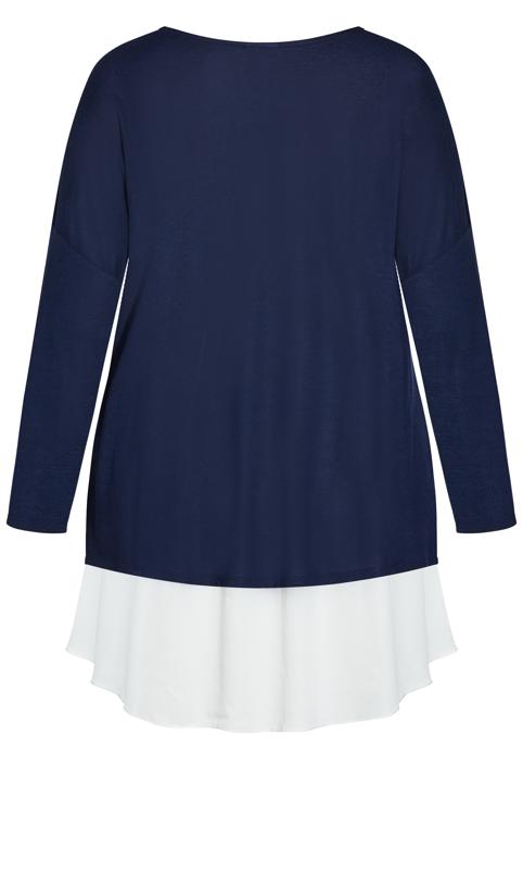 Evans Navy Blue Button Detail Knitted Top 7