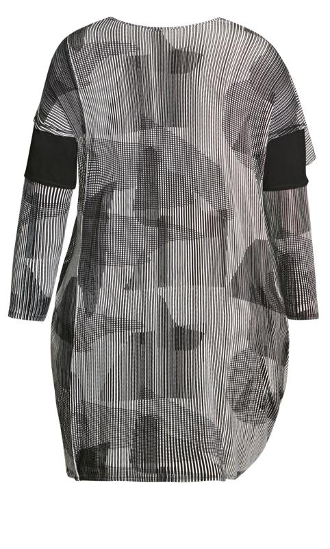 Evans Grey Abstract Print Shift Midi Dress 5