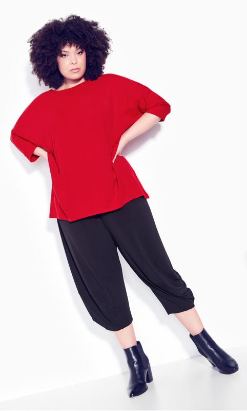 Plus Size  Evans Red Chill Plain Tunic