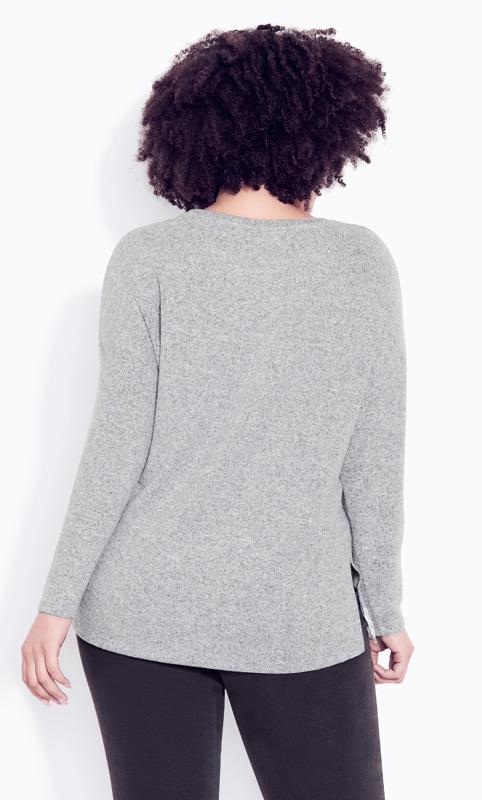 Soft Touch Grey Lace Hem Top  3