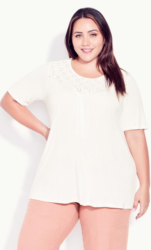 Broderie Trim White Top 2