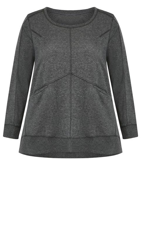Evans Grey Stitch Detail Pocket Sweatshirt 6