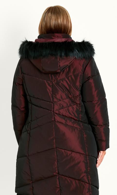 Two Tone Berry Padded Coat 5