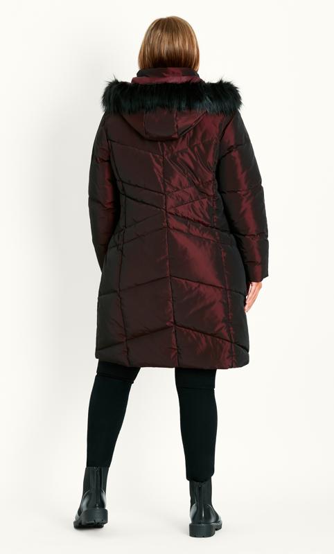 Two Tone Berry Padded Coat 8