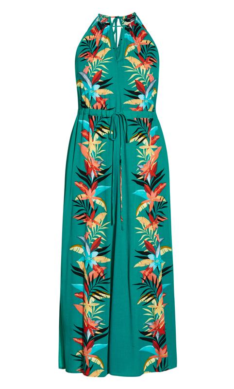 Evans Green Tropical Print Maxi Dress 4