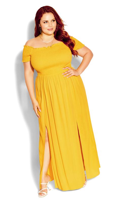 Plus Size  Evans Yellow Summer Passion Maxi Dress