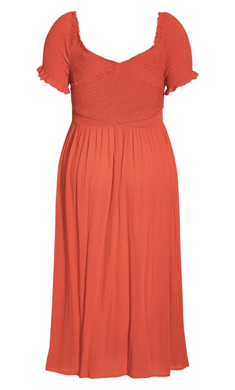Evans Rust Orange Shirred Maxi Dress 4