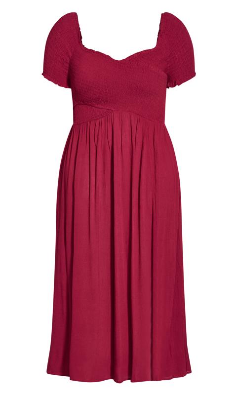 Evans Burgundy Red Shirred Maxi Dress 3