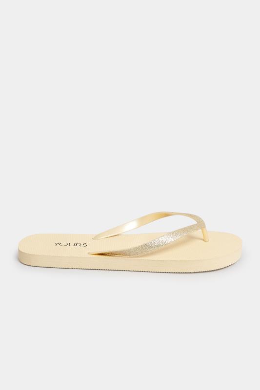 Gold Toe Thong Flip Flops In Extra Wide EEE Fit | Yours Clothing 3