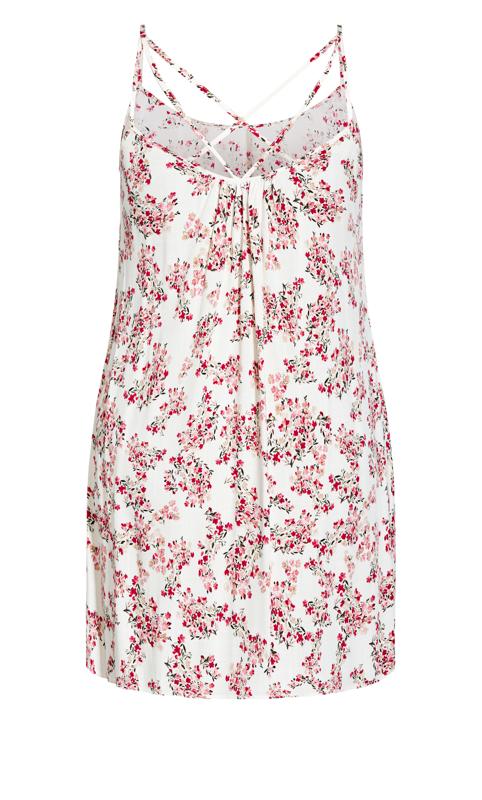 Evans Ivory & Pink Ditsy Floral Beach Dress 4