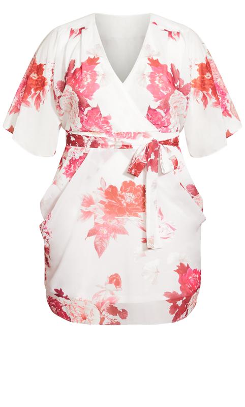 Evans Ivory Sakura Wrap Dress 4