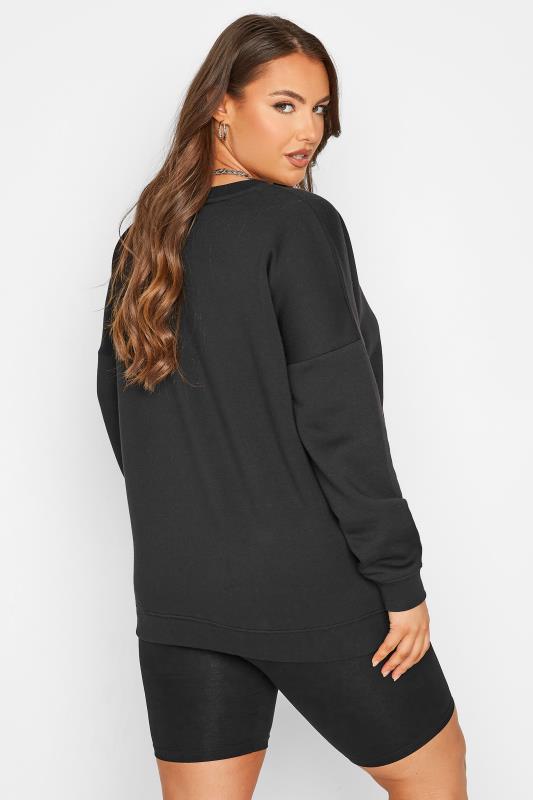 LIMITED COLLECTION Plus Size Black Soft Touch Logo Sweatshirt | Yours Clothing 3